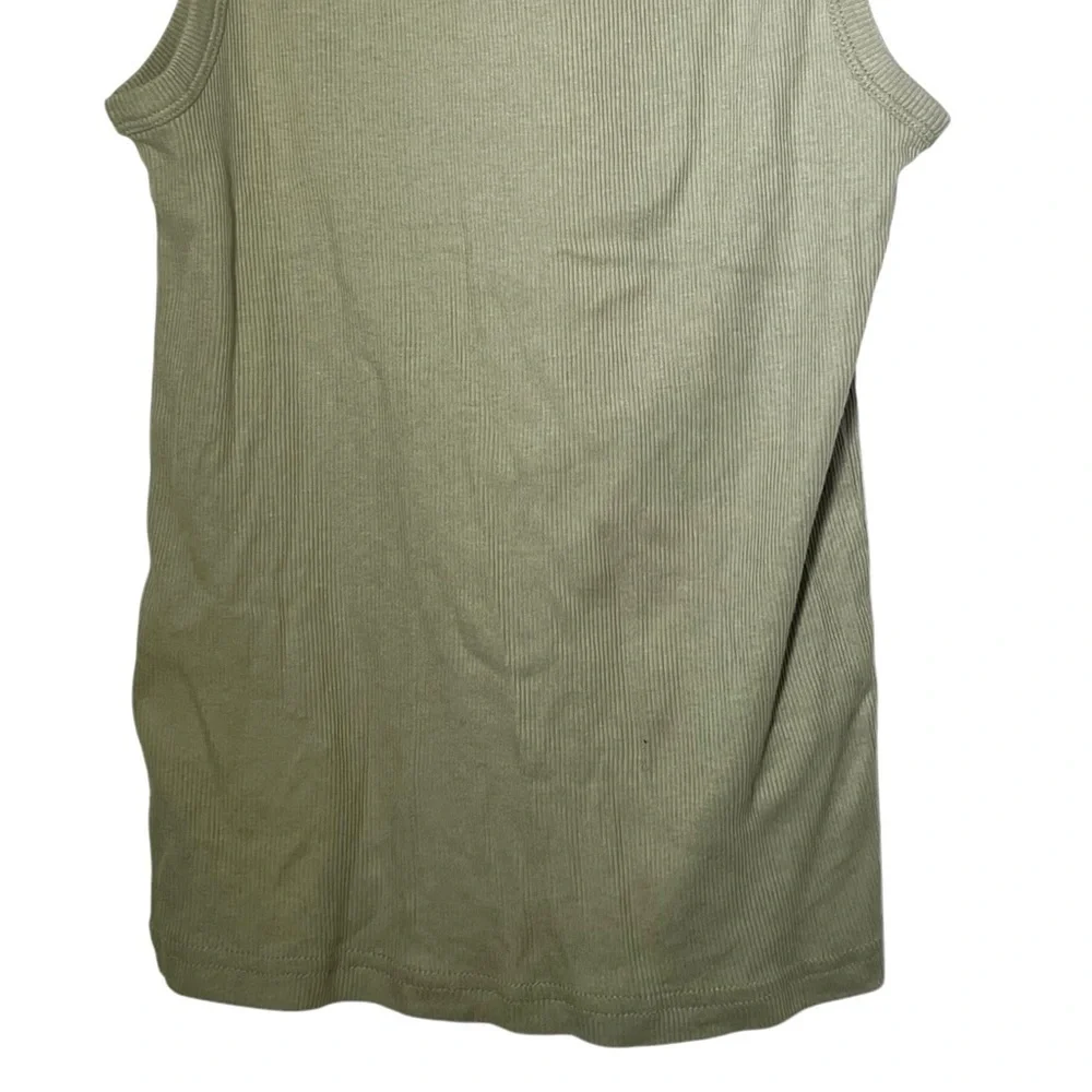 J Crew Light Green Ribbed Cutaway Tank Top NWT Medium